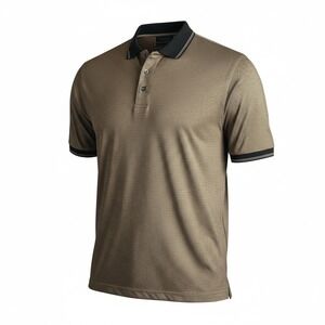 Johnston & Murphy Mens Polo Shirt XL Brown Textured Double Mercerized Cotton